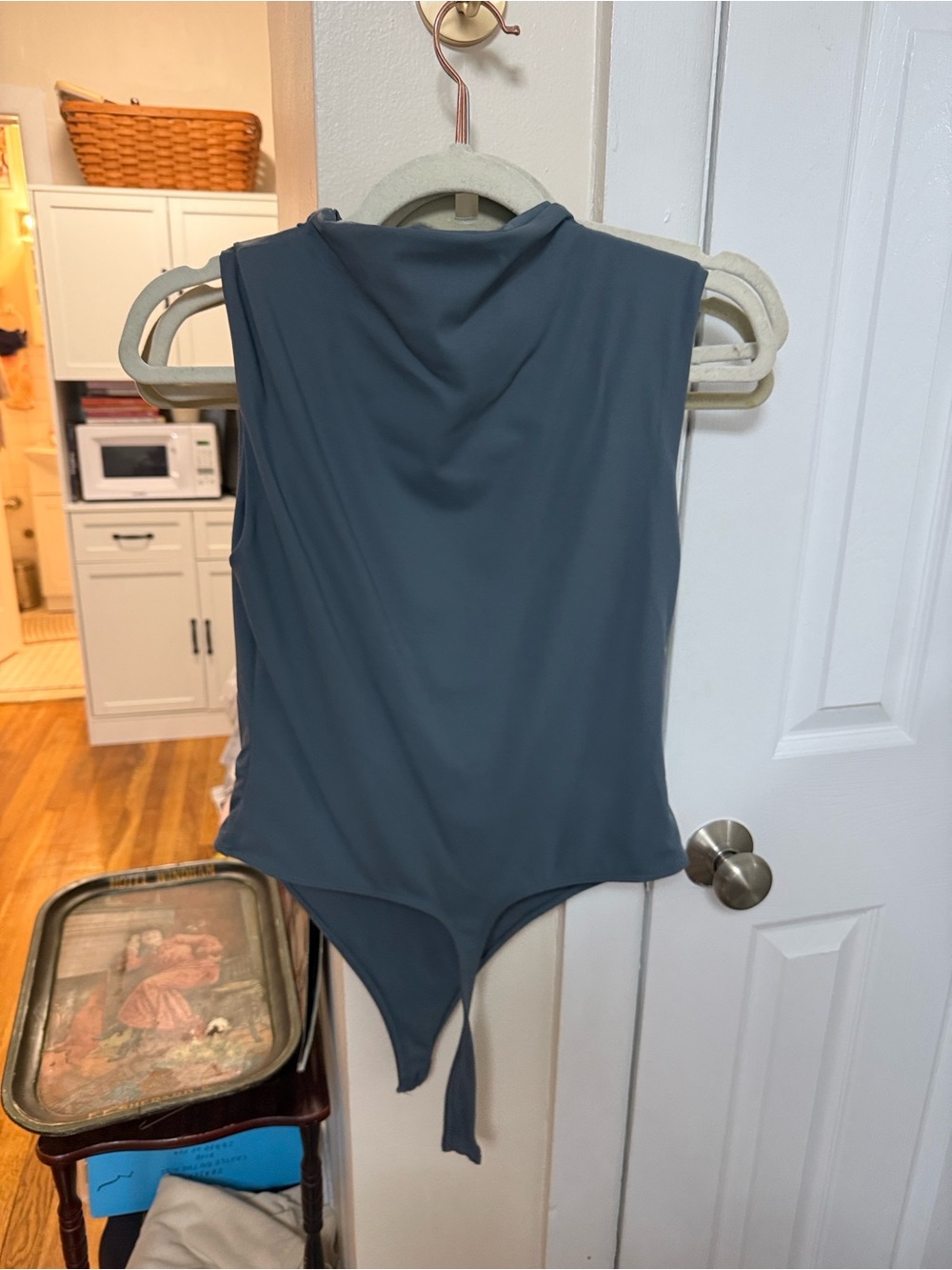 Open Edit Bodysuit in Slate Blue